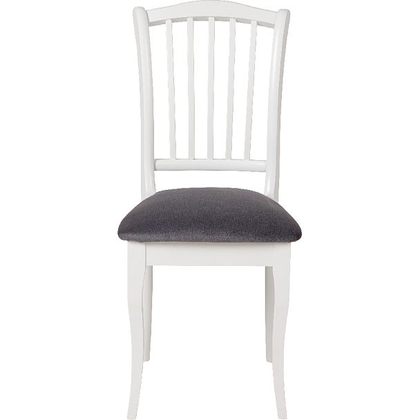 Стул деревянный с мягким сиденьем Элин Белый/Серый велюр - Вид 2