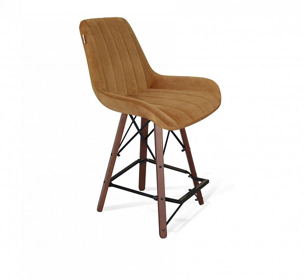 Стул полубарный Sheffilton SHT-ST37/S80-1 горчичный/темный орех/черный - Вид 2