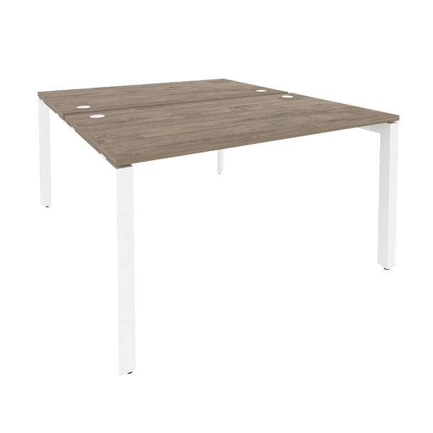 Onix Рабочая станция на П-образном м/к O.MP-D.RS-2.3.8 Тиквуд темный/Белый металл 1380*1635*750 - Вид 1