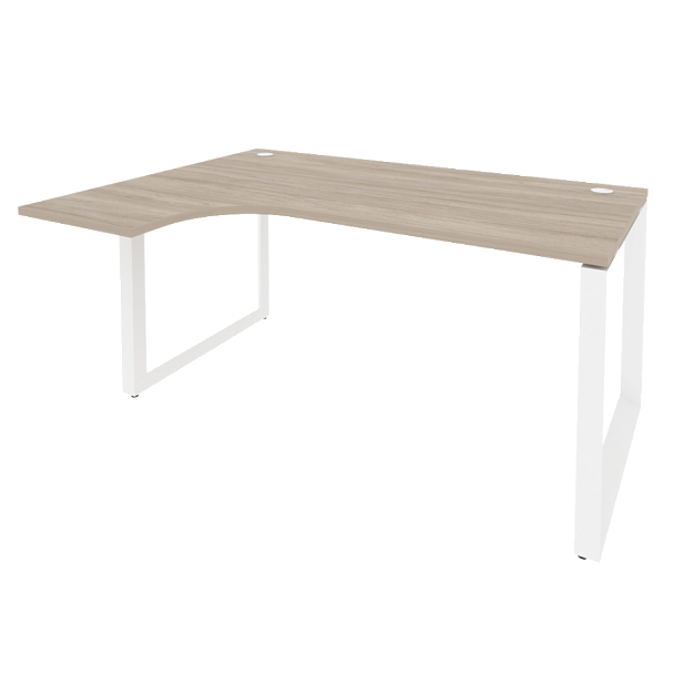 Onix Стол эргономичный левый на О-образном м/к O.MO-SA-4 (L) Дуб аттик/Белый металл 1580*1180*750 (800/460) - Вид 1