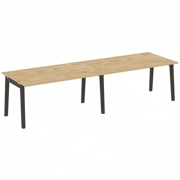 Стол переговорный (2 столешницы) "Onix wood" OW.PRG-2.4 тиквуд светлый/дуб темный - Вид 1