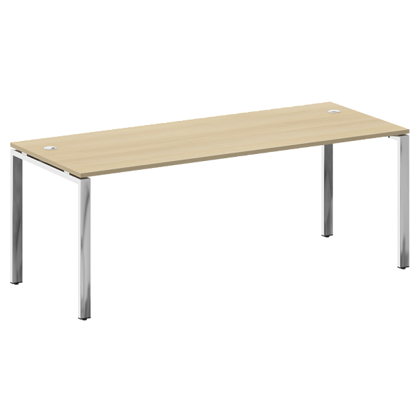 Metal System Direct Стол рабочий руководителя на П-обр. м/к БП.СРР-6.8 Акация/Нерж. сталь 2000*800*750 - Вид 1