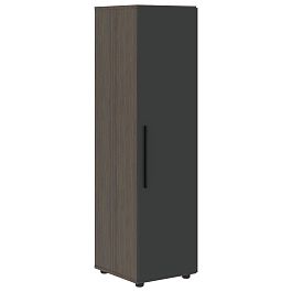 Шкаф средний узкий VMCS 40.1 Яшма черный/Дуб Сильвер 400х430х1517 VELION - Фото предпросмотра