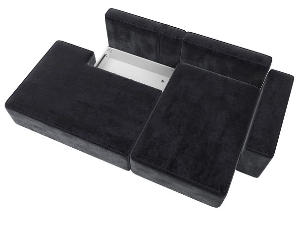 Диван угловой Лига-079 угол правый Велюр серый - Вид 7