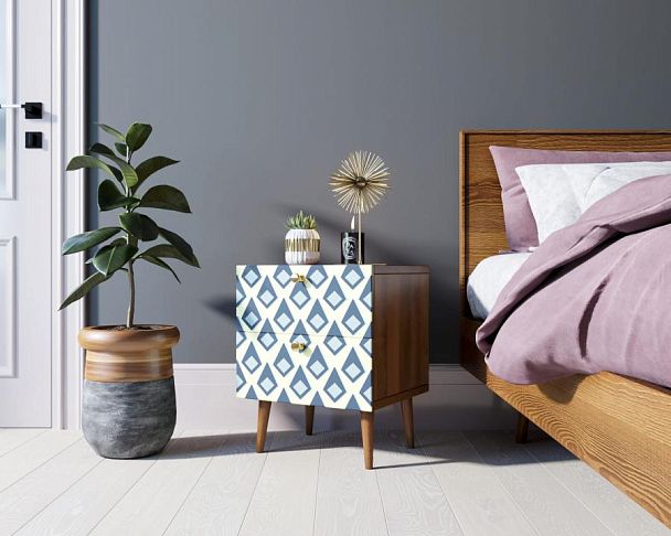 Тумбочка Berber с двумя ящиками 13 принт арт BB03/Print_13, разноцветная - Вид 3