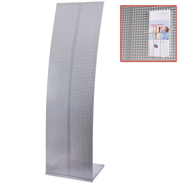 Стойка напольная для рекламных материалов (160х45,5х36 см), без лотков, хром, ПАРУС-2, (лотки 290443-290445), 290442 - Вид 1