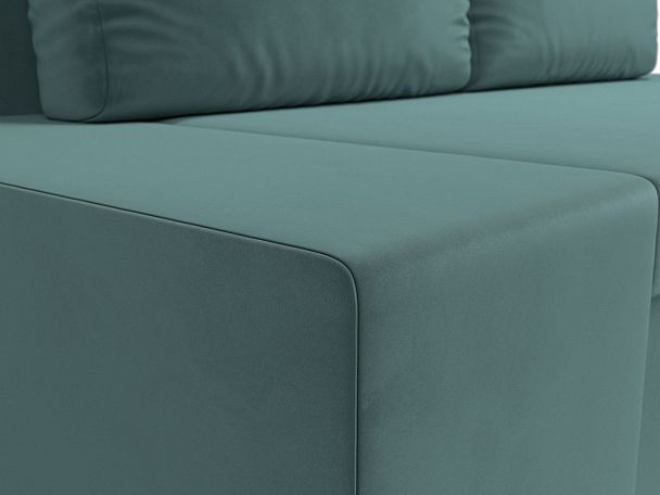 Диван прямой Сан Марко (полностью велюр бирюзовый) - Вид 4