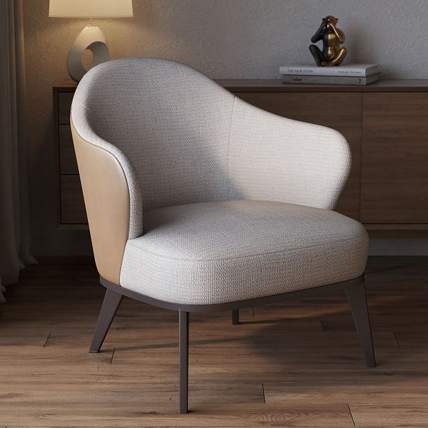 Лаунж кресло Leslie рогожка комби бежевый - Вид 5