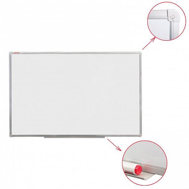 Доска магнитно-маркерная (100х180 см), алюминиевая рамка, ГАРАНТИЯ 10 ЛЕТ, РОССИЯ, BRAUBERG Стандарт, 235524 - Вид 4