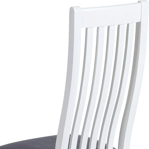 Стул деревянный с мягким сиденьем Альбен Белая эмаль/Серый велюр - Вид 10