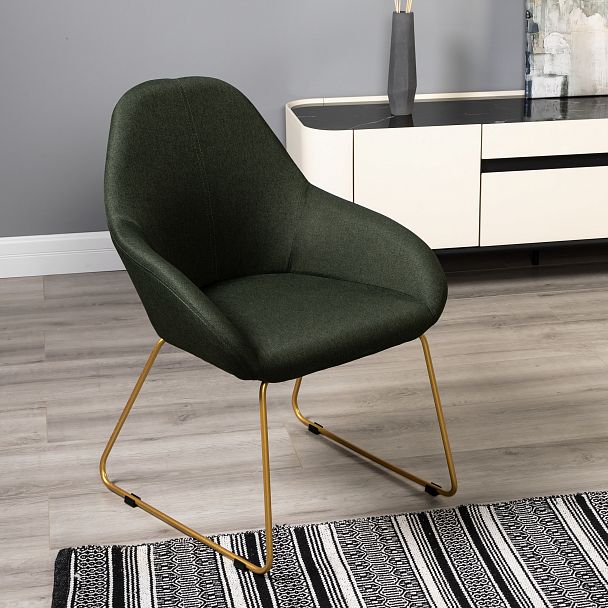 Кресло Kent тёмно-зеленый/Линк золото - Вид 12