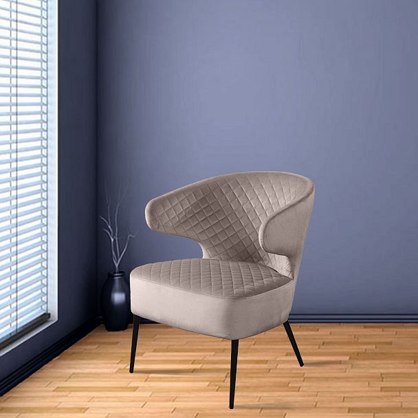 Кресло Richard ромб, бархат пепельно-бежевый 25 - Вид 7