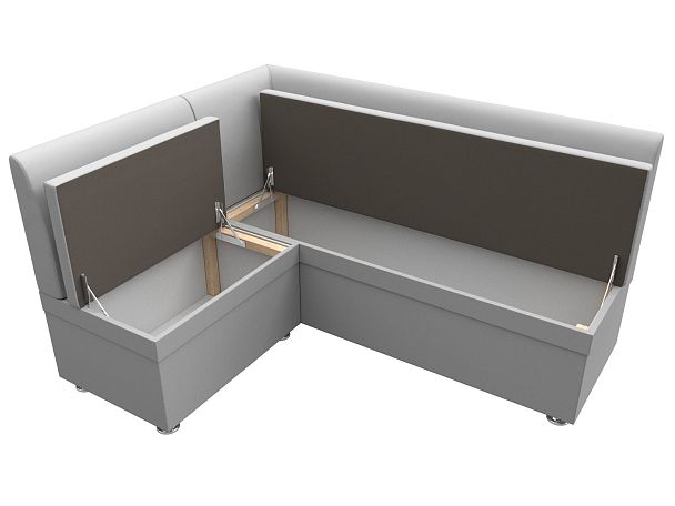 Кухонный угловой диван Уют левый (полностью экокожа белая) - Вид 7