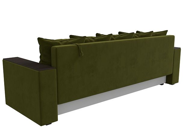 Диван прямой Дубай Лайт полки слева (полностью микровельвет зеленый) - Вид 6