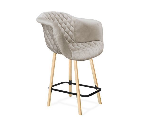 Стул полубарный Sheffilton SHT-ST31-C4/S94-1 лунный камень/прозрачный лак/черный муар - Вид 1