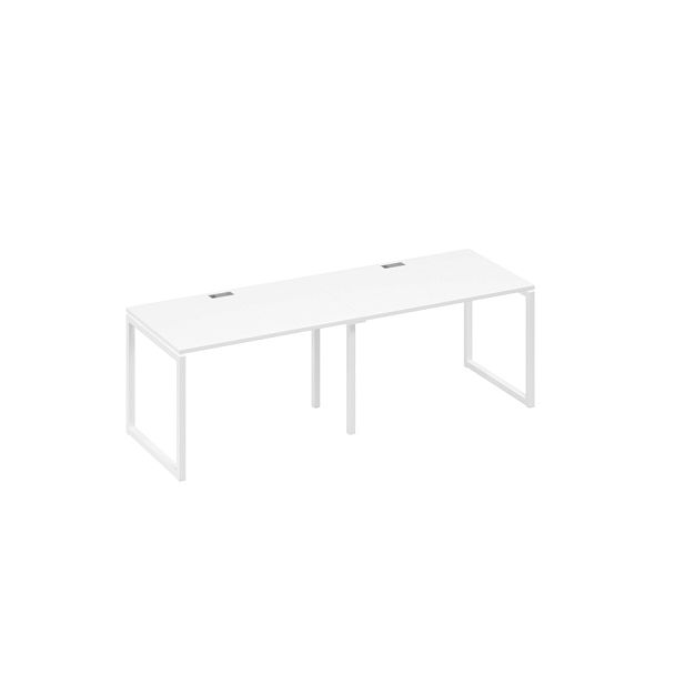 Рабочая станция на металлокаркасе QUATTRO (2х120) A4 А4 Б4 023-2 БП белый премиум / металлокаркас белый - Вид 1