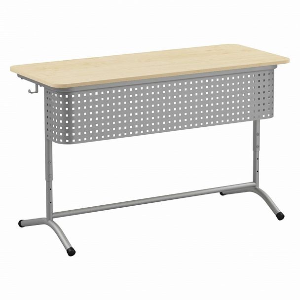 Стол ученический "102 РДП"  2-местный рег., закругл. углы, "Дуга" гр 3-5 МДФ 16мм - Вид 1