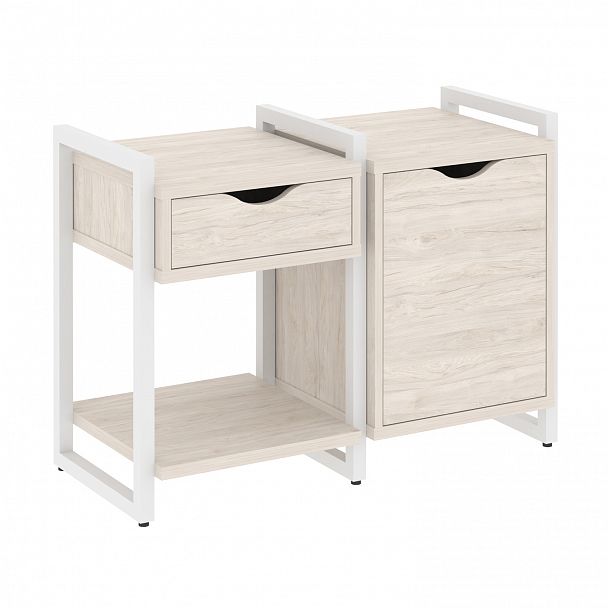 Тумба на опорах наборная "Loft" VR.L-TN-3.O денвер светлый/белый - Вид 1