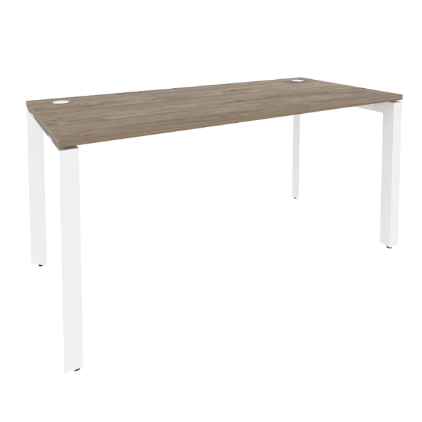 Onix Стол рабочий на П-образном м/к O.MP-SP-4.7 Тиквуд темный/Белый металл 1580*720*750 - Вид 1