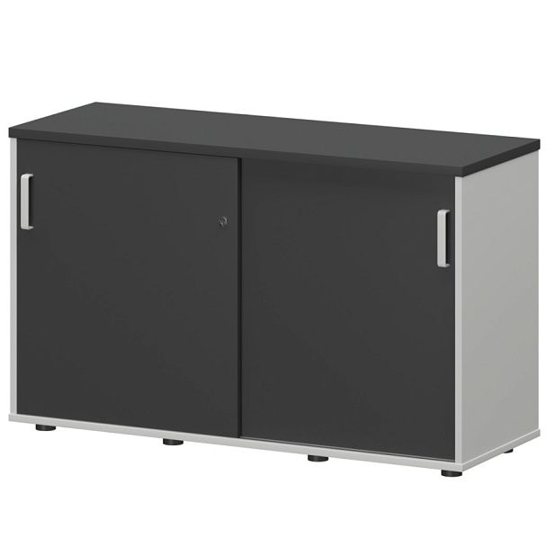 Тумба-купе СМТ-12К Тип2 Белый/Графит 1236x444x750 Смарт - Вид 1