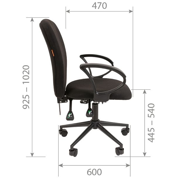 Кресло CHAIRMAN 9801 BLACK, ткань серии Т, голубой - Вид 5