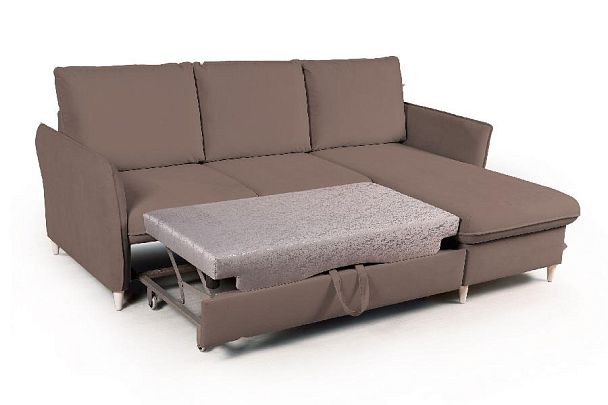 Hans диван-кровать с шезлонгом рогожка серый - Вид 4