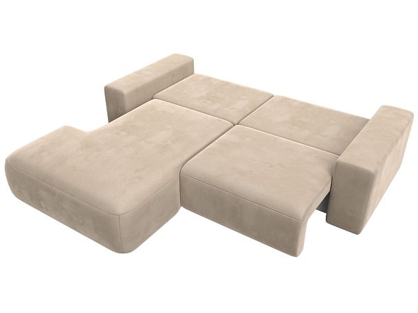 Диван угловой Лига-036 Классик левый угол Велюр бежевый - Вид 8