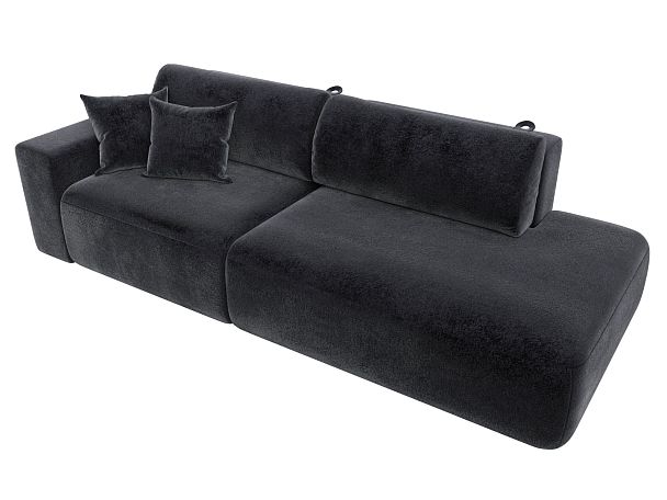 Диван прямой Лига-036 НПБ Модерн подлокотник слева Велюр серый - Вид 5