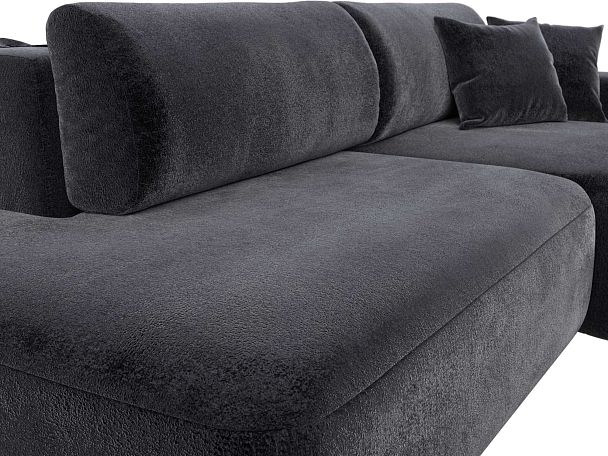 Диван угловой Лига-036 НПБ Модерн правый угол Велюр серый - Вид 4