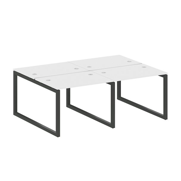 Metal System Quattro Р. ст. на 4 раб. места на О-образном м/к 50БО.СМ-4.1 Белый/Антрацит металл 2000*1475*750 - Вид 1