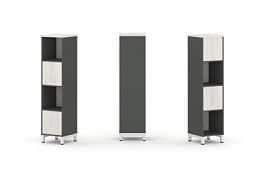 Стайл Проджект Набор стеллажа 2-х сторон., 4 яр. SN.NSD-411 Антрацит/Дуб Наварра/Металл Белый 387*40 - Фото предпросмотра