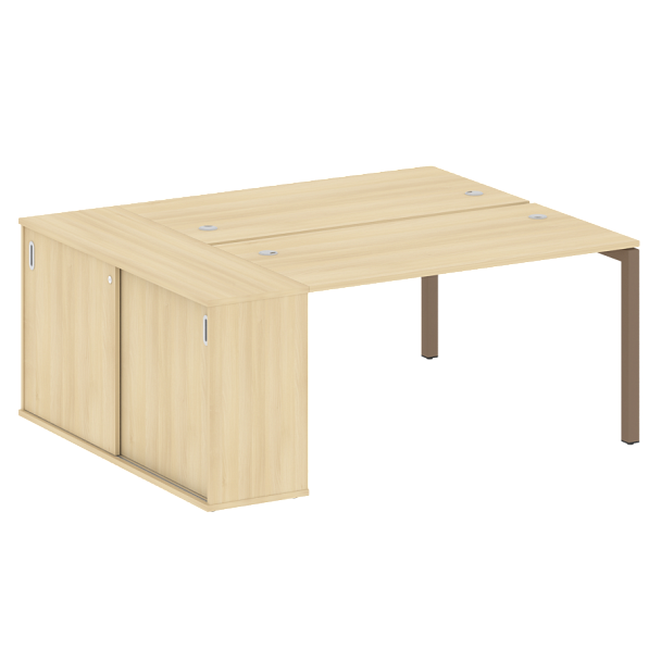 Metal System Quattro Р. ст. с шкафом-купе на П-образном м/к 50БП.РС-СШК-1.3 Т Акация/Мокко металл 1810*1475*750 - Вид 1