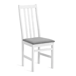 Стул Свиден/Sweden, Многослойный березовый шпон, white/велюр серый - Фото предпросмотра