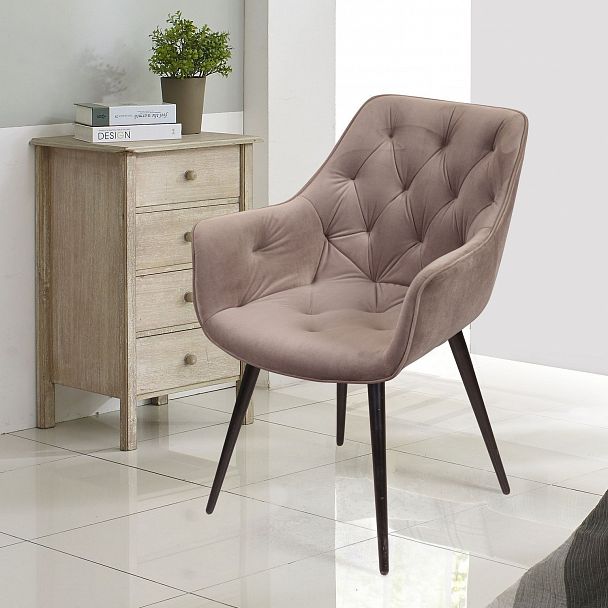 Стул поворотный 90 градусов, функция возврата, антишум Archi, бархат бежевый 5, опора конус - Вид 6