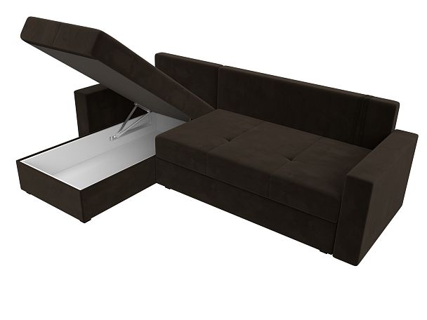 Диван угловой Верона Лайт угол левый (полностью вмикровельвет коричневый) - Вид 9