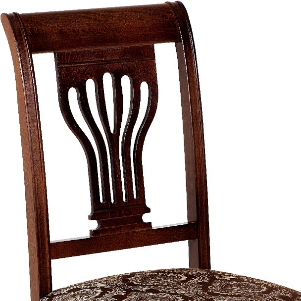 Комплект деревянных стульев с мягким сиденьем Мендельс Античный орех/Темно-коричневый жаккард, 2 шт. - Вид 8