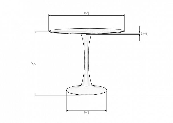 Стол обеденный MIA (белая столешница, белое основание) - Вид 5