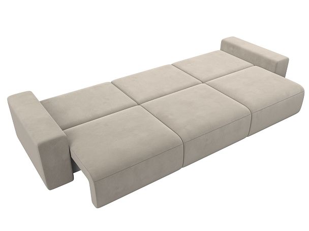 Диван прямой Лига-036 Классик Лонг Микровельвет бежевый - Вид 10