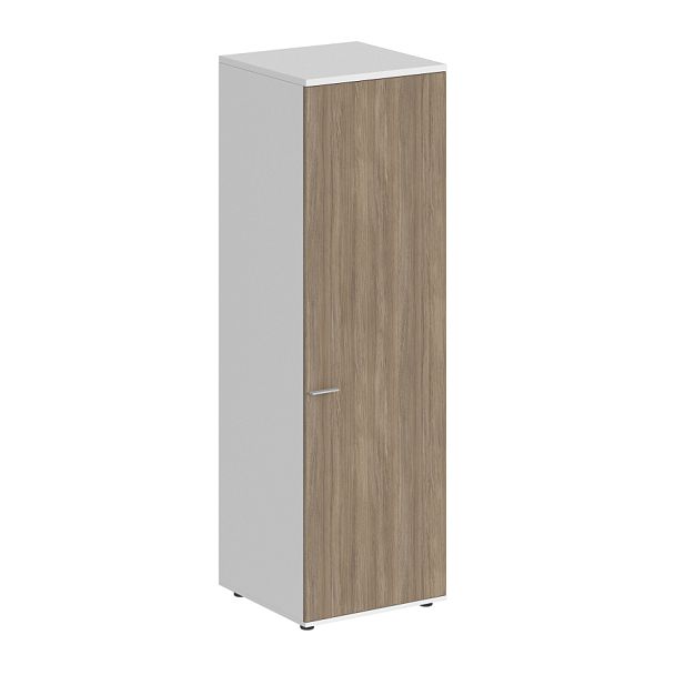 Гардероб Sigma 600х600х1955, з.ст HDF, правый / корпус: белый; фасад: дуб темный - Вид 1