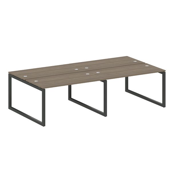 Metal System Quattro Р. ст. на 4 раб. места на О-образном м/к 50БО.СМ-4.3 Вяз/Антрацит металл 2800*1475*750 - Вид 1