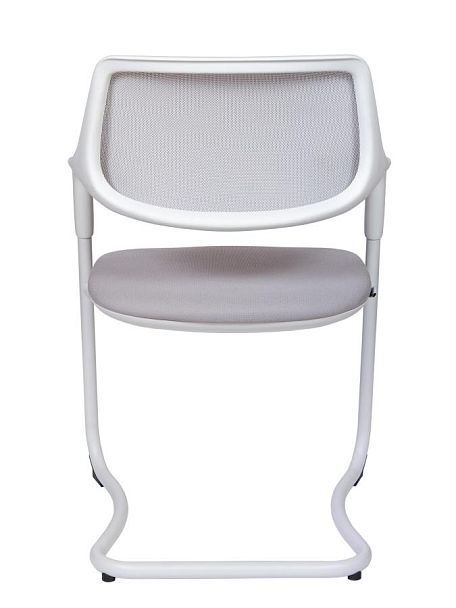 Кресло офисное / Diamond CF / белый пластик / серая сетка / серая ткань - Вид 5