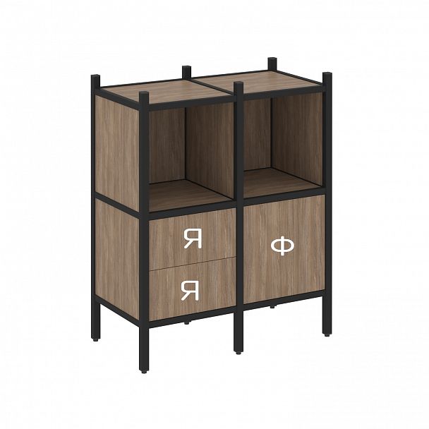 Стеллаж "Loft" VR.L-02 белый бриллиант/черный - Вид 2