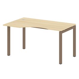 Metal System Quattro Стол криволинейный левый на П-образном м/к 50БП.СА-2 (L) Акация/Мокко металл 1400*900*750 - Фото предпросмотра