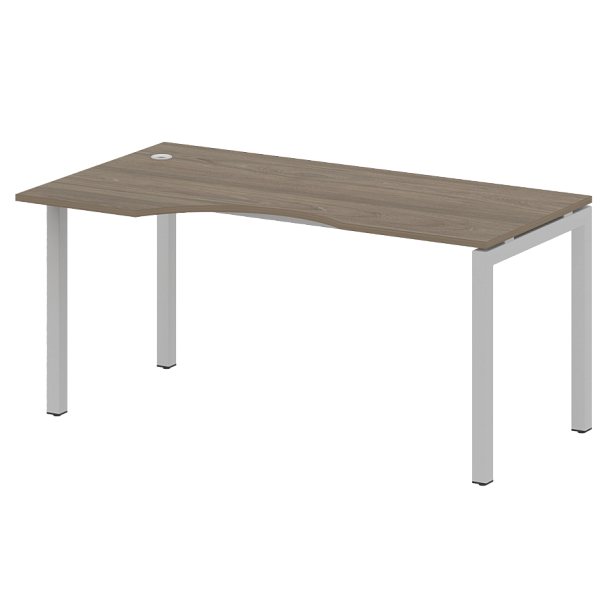 Metal System Quattro Стол криволинейный левый на П-образном м/к 50БП.СА-1 (L) Вяз/Серый металл 1600*900*750 - Вид 1