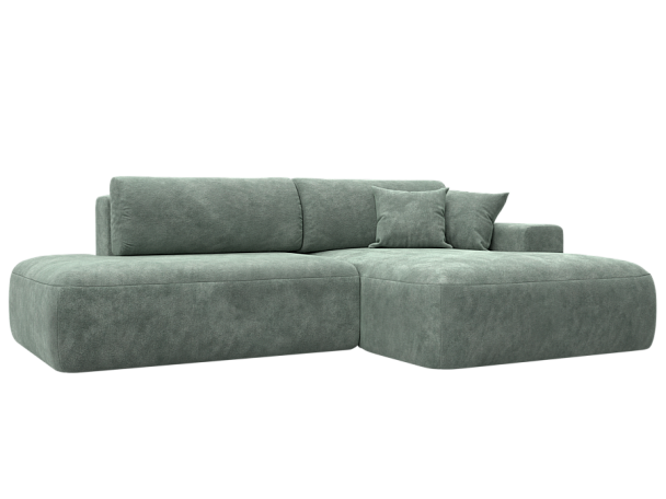 Диван угловой Лига-036 НПБ Модерн правый угол Велюр зеленый - Вид 1