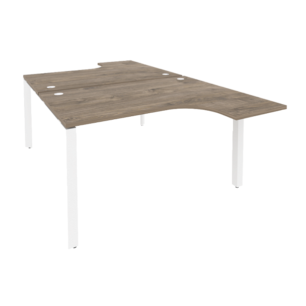 Onix Рабочая станция на П-образном м/к O.MP-D.SA-3 Тиквуд темный/Белый металл 1380*2395*750 (1635/460) - Вид 1