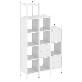 Loft Прямой стеллаж наборный VR.L-21 Белый бриллиант/Белый металл 1278*446*2280 - Фото предпросмотра