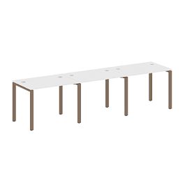 Metal System Р. ст. на 3 раб. места на П-образном м/к БП.СМ-3.1 Белый/Мокко металл 3000*720*750 - Фото предпросмотра