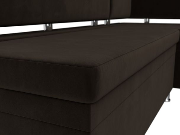 Кухонный уголок Стайл правый (полностью микровельвет коричневый) - Вид 4