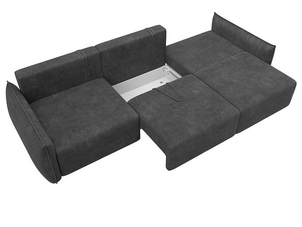 Диван прямой Лига-051 НПБ Лонг Велюр серый - Вид 8